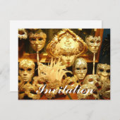 ベネチアのカーニバルマスク 招待状 (正面/裏面)