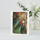 ベネチアのゴンドラの葉書 ポストカード (スタンド正面)