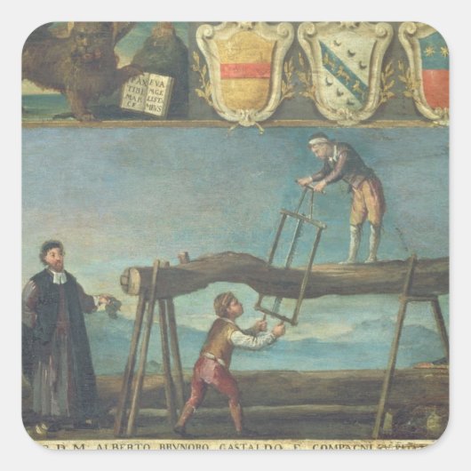 ベネチアンソーミル労働者組合のサイン， 1445 スクエアシール (正面)