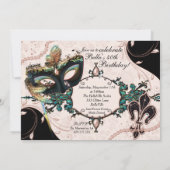 ベネチアンマスクマスカレードパーティの招待状 招待状 (裏面)