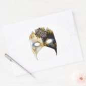 ベネチアンマスク:サファイアジュエル 楕円形シール (封筒)