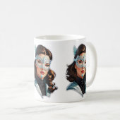 ベネチア仮面の女性 コーヒーマグカップ (正面右)