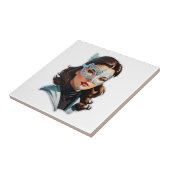 ベネチア仮面の女性 タイル (側面)