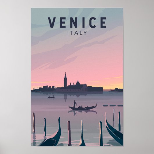 ベネチア イタリア 旅行 ヴィンテージ アート ポスター (正面)