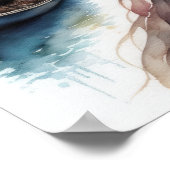 ベネチ絵画アンマスクIIを着た水彩女性 ポスター (角)