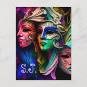 ベネチ鮮やかアンの仮面の幻影 ポストカード (正面)