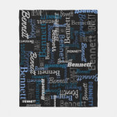 ベネットパーソナライズされた名blue gray blanet フリースブランケット (正面)