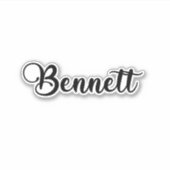 ベネット名 – 手書き書道 シール (正面)