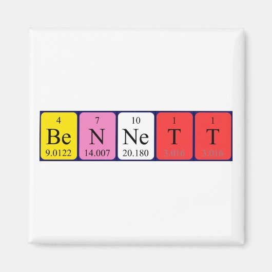 ベネット周期表名磁石 マグネット (正面)