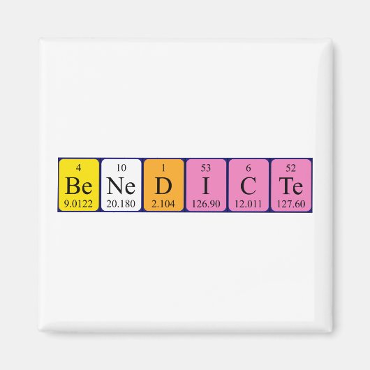 ベネディクト周期表名磁石 マグネット (正面)