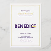 ベネディクト大学卒業式 箔招待状 (正面)