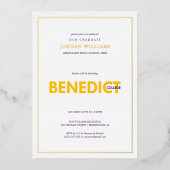 ベネディクト大学卒業式 箔招待状 (正面)