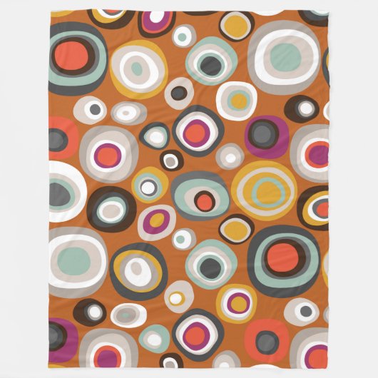 ベネトのbohoの点のこはく色 フリースブランケット (正面)