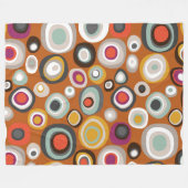 ベネトのbohoの点のこはく色 フリースブランケット (正面(横))