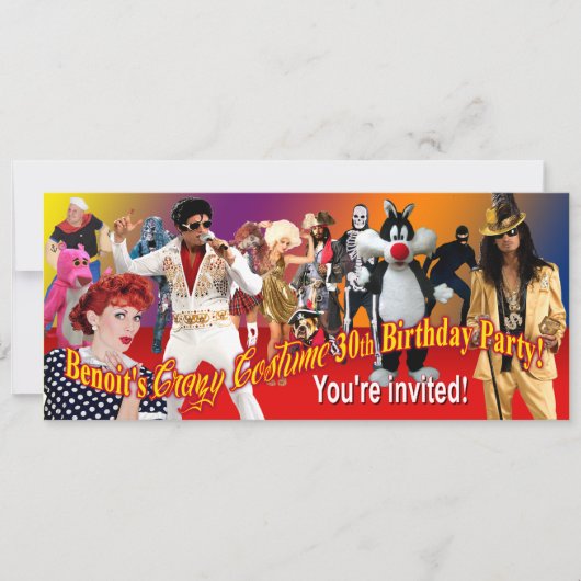 ベノイトは30歳の誕生日の衣装パーティー 招待状 (正面)