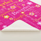 ベバリーピンク黄色の女の子の名前フラワーブランケット シェルパブランケット (3/4)