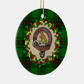 ベバージュクランバッジ&タータンチェックパーソナライズされたクリスマス セラミックオーナメント (右)