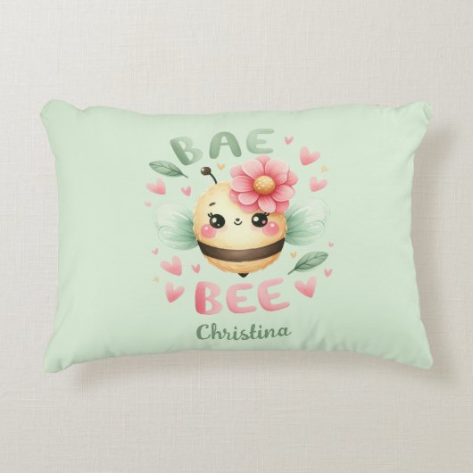 ベパーソナライズされたビー名伊達枕 アクセントクッション (正面)
