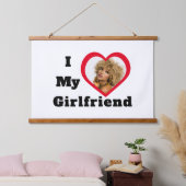 ベパーソナライズされたーカスタム写真I Love My Girbool 吊り下げ型タペストリー (寝室)