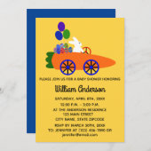 ベビシャワバニーニンジン#3-2招待状カード セーブザデート (正面/裏面)