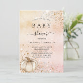 ベビシャワパンプキンバラ金ゴールドグリッター秋 招待状 (スタンド正面)