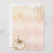 ベビシャワパンプキンバラ金ゴールドグリッター秋 招待状 (裏面)