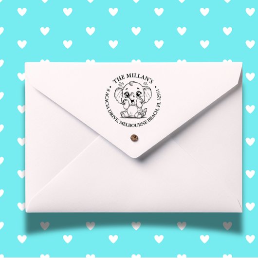 ベビシャワーエレファントテーマ セルフインキングスタンプ