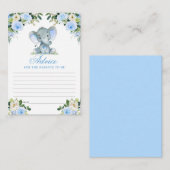 ベビシャワーエレファントブルーフローラアドバイス エンクロージャーカード (正面/裏面)