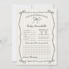 ベビシャワーカード用ブラックコケット弓アドバイス 招待状