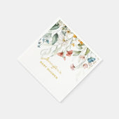 ベビシャワーガーデンカラフル花模様標準カクテル スタンダードカクテルナプキン (角)