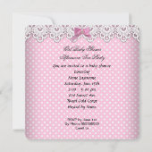 ベビシャワーガールピンクベビーティーカップケーキ2a 招待状 (裏面)