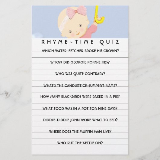 ベビシャワーゲームアドバイスカード (正面)