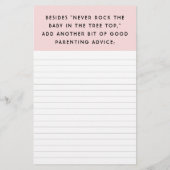 ベビシャワーゲームアドバイスカード (裏面)