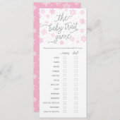 ベビシャワーゲームカードベビートレイトゲームスノーフレーク 招待状 (正面/裏面)