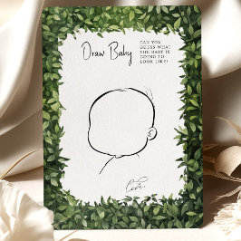 ベビシャワーゲームドローベビーおもしろいウッドランドパーティー 招待状