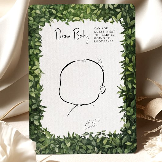 ベビシャワーゲームドローベビーおもしろいウッドランドパーティー 招待状