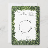 ベビシャワーゲームドローベビーおもしろいウッドランドパーティー 招待状 (正面)