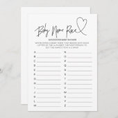 ベビシャワーゲームベビー名競走カード 招待状 (正面/裏面)