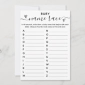 ベビシャワーゲームベビー名競走カード 招待状 (正面)