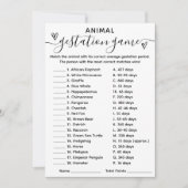 ベビシャワーゲーム動物体移植カード 招待状 (正面)