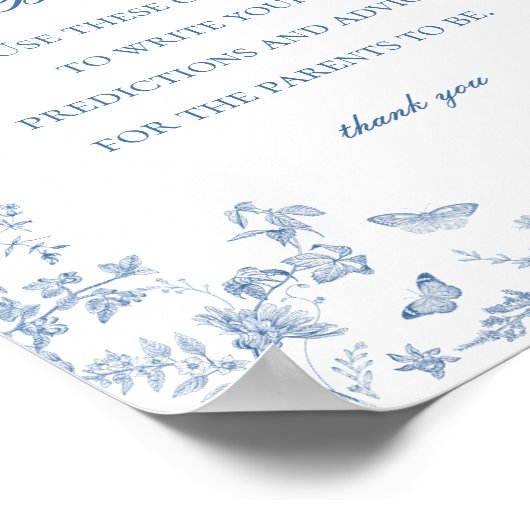 ベビシャワーゲーム用ブルートイレデジュイアドバイス ポスター (角)