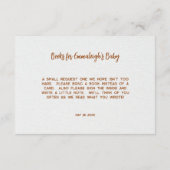 ベビシャワーゲーム用ボホバシネット子供部屋ブック エンクロージャーカード (裏面)