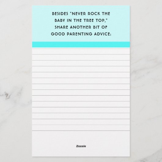 ベビシャワーゲーム親アドバイス 便箋 (裏面)