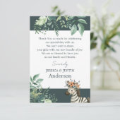 ベビシャワーサファリありがとう サンキューカード (スタンド正面)