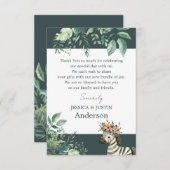 ベビシャワーサファリありがとう サンキューカード (正面/裏面)