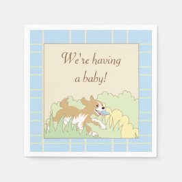 ベビシャワートカテルナプキンス/ブルーシャワーを作る スタンダードカクテルナプキン