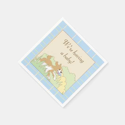 ベビシャワートカテルナプキンス/ブルーシャワーを作る スタンダードカクテルナプキン (角)