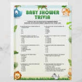 ベビシャワートリビアベビシャワーゲーム[動物テーマ] レターヘッド (正面/裏面)