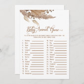 ベビシャワーパンパスベビーアニマルゲームIII招待状 招待状 (正面/裏面)