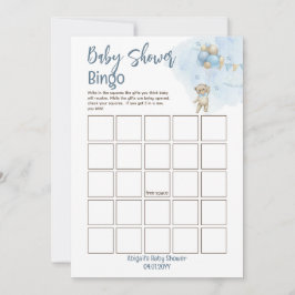 ベビシャワービンゴ待ちテディベア風船 招待状